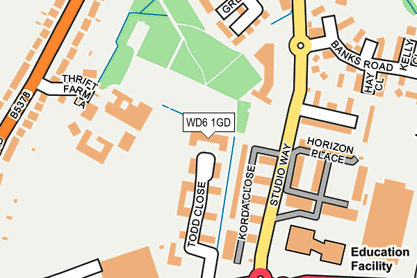 WD6 1GD map - OS OpenMap – Local (Ordnance Survey)