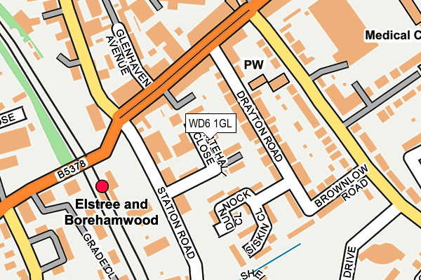 WD6 1GL map - OS OpenMap – Local (Ordnance Survey)