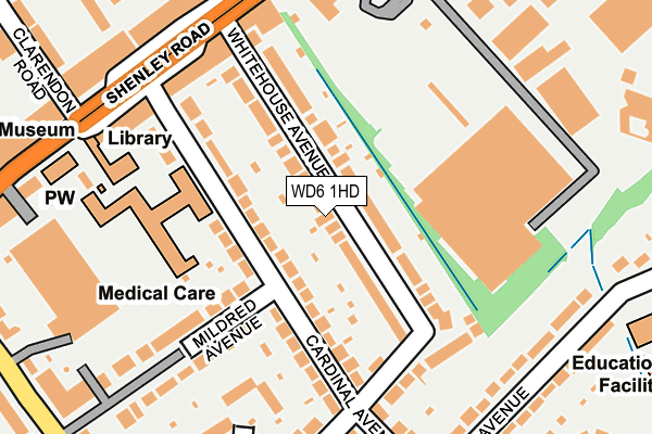 WD6 1HD map - OS OpenMap – Local (Ordnance Survey)