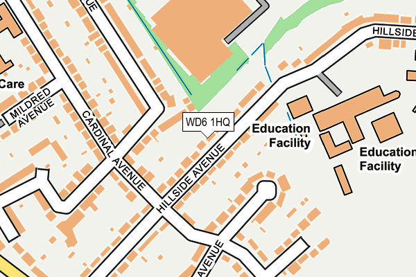 WD6 1HQ map - OS OpenMap – Local (Ordnance Survey)