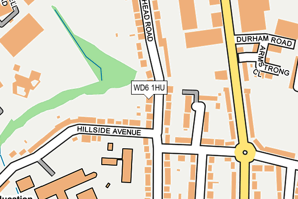 WD6 1HU map - OS OpenMap – Local (Ordnance Survey)