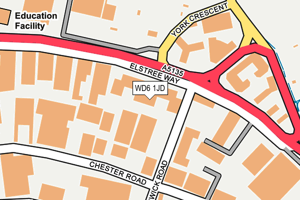 WD6 1JD map - OS OpenMap – Local (Ordnance Survey)