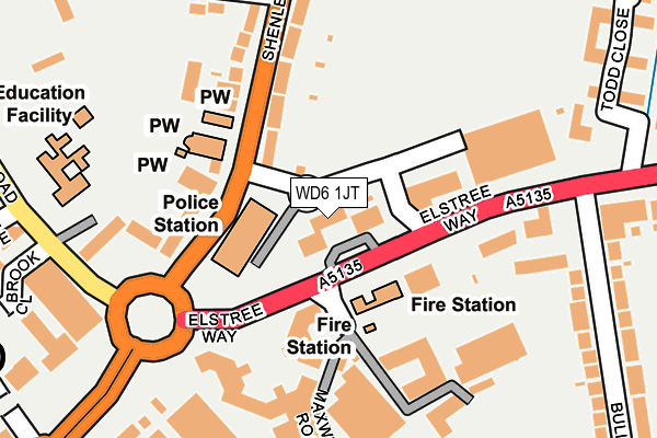 WD6 1JT map - OS OpenMap – Local (Ordnance Survey)