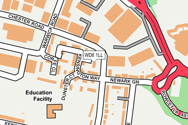 WD6 1LL map - OS OpenMap – Local (Ordnance Survey)