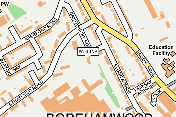 WD6 1NP map - OS OpenMap – Local (Ordnance Survey)