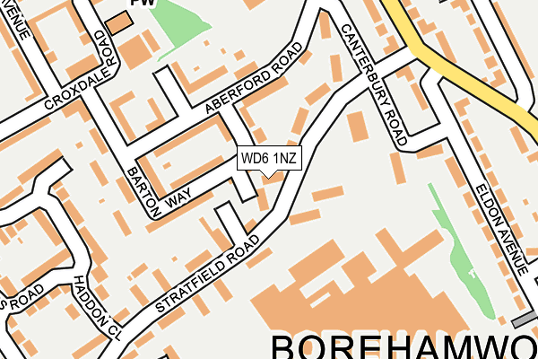 WD6 1NZ map - OS OpenMap – Local (Ordnance Survey)