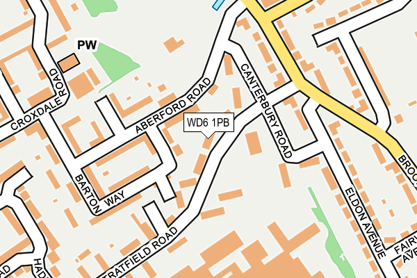 WD6 1PB map - OS OpenMap – Local (Ordnance Survey)