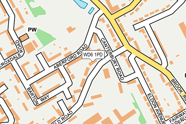 WD6 1PD map - OS OpenMap – Local (Ordnance Survey)