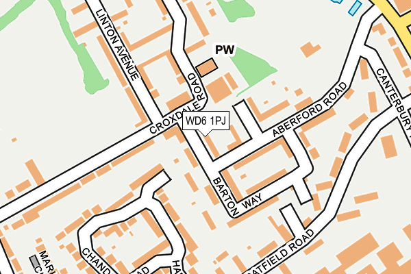 WD6 1PJ map - OS OpenMap – Local (Ordnance Survey)