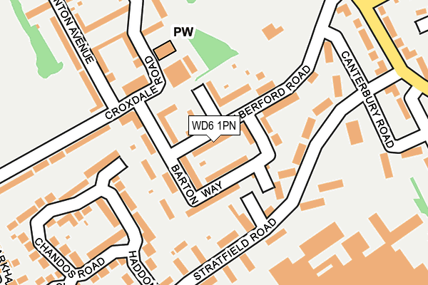 WD6 1PN map - OS OpenMap – Local (Ordnance Survey)