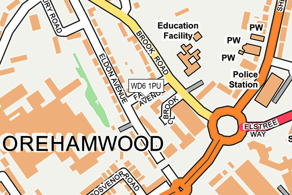 WD6 1PU map - OS OpenMap – Local (Ordnance Survey)