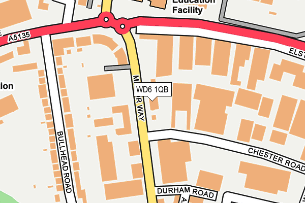 WD6 1QB map - OS OpenMap – Local (Ordnance Survey)