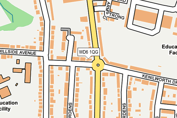 WD6 1QG map - OS OpenMap – Local (Ordnance Survey)