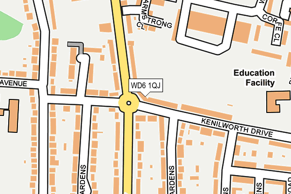 WD6 1QJ map - OS OpenMap – Local (Ordnance Survey)