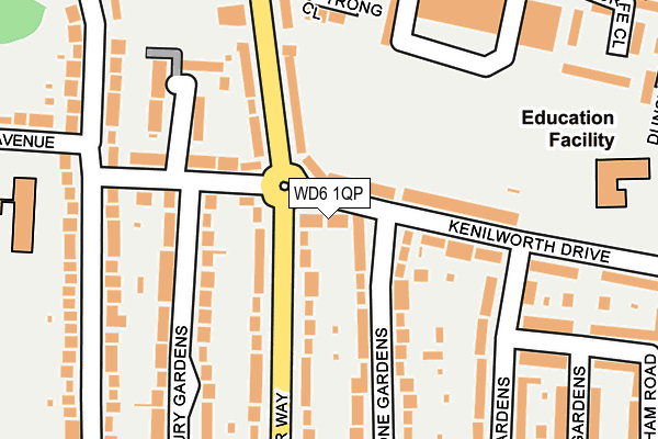 WD6 1QP map - OS OpenMap – Local (Ordnance Survey)