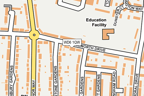 WD6 1QW map - OS OpenMap – Local (Ordnance Survey)