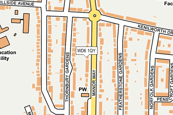 WD6 1QY map - OS OpenMap – Local (Ordnance Survey)