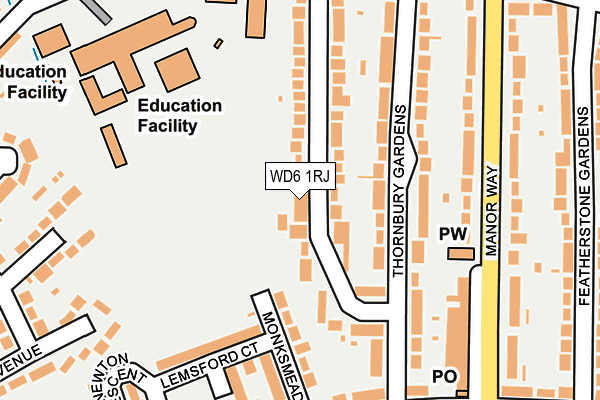 WD6 1RJ map - OS OpenMap – Local (Ordnance Survey)