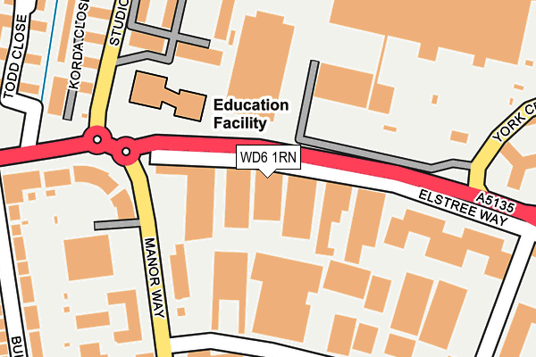 WD6 1RN map - OS OpenMap – Local (Ordnance Survey)