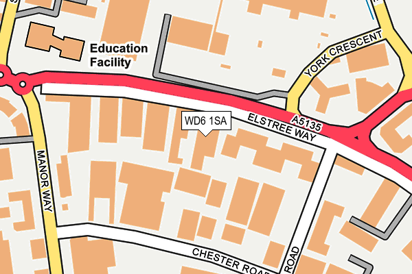 WD6 1SA map - OS OpenMap – Local (Ordnance Survey)