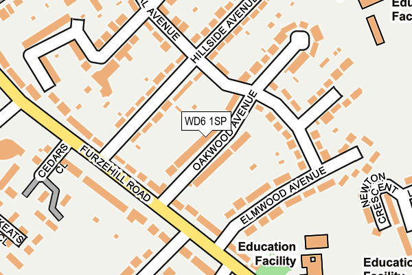 WD6 1SP map - OS OpenMap – Local (Ordnance Survey)