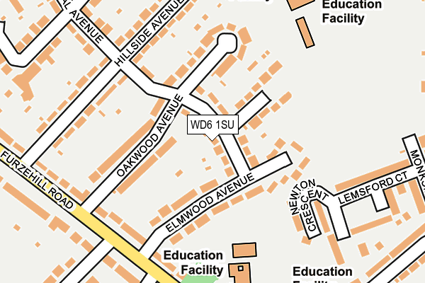 WD6 1SU map - OS OpenMap – Local (Ordnance Survey)