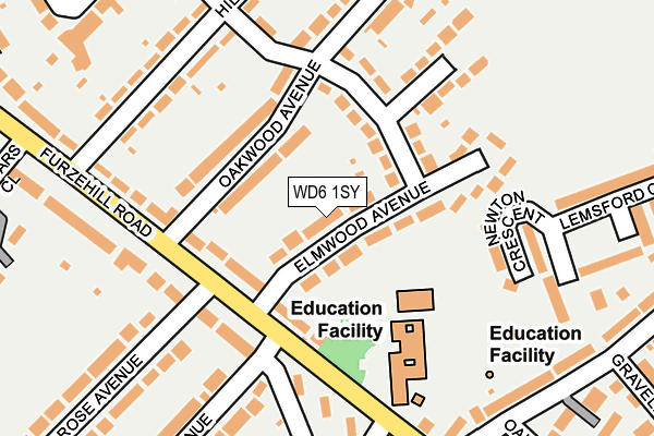 WD6 1SY map - OS OpenMap – Local (Ordnance Survey)