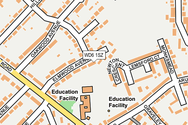 WD6 1SZ map - OS OpenMap – Local (Ordnance Survey)