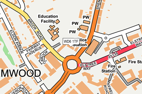 WD6 1TF map - OS OpenMap – Local (Ordnance Survey)