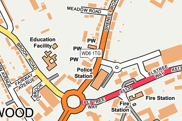 WD6 1TG map - OS OpenMap – Local (Ordnance Survey)