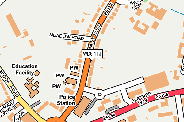 WD6 1TJ map - OS OpenMap – Local (Ordnance Survey)