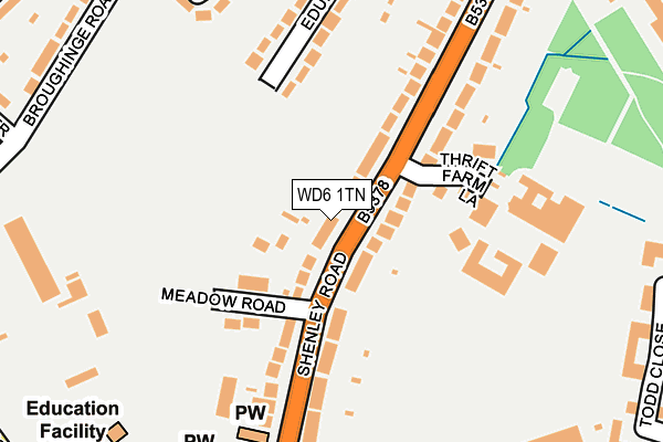 WD6 1TN map - OS OpenMap – Local (Ordnance Survey)