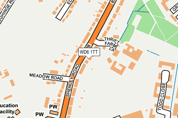 WD6 1TT map - OS OpenMap – Local (Ordnance Survey)