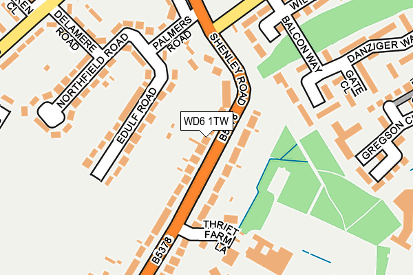 WD6 1TW map - OS OpenMap – Local (Ordnance Survey)