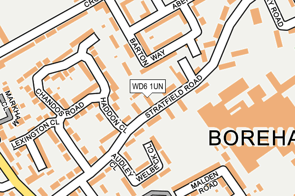 WD6 1UN map - OS OpenMap – Local (Ordnance Survey)