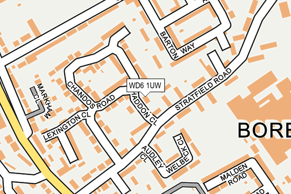 WD6 1UW map - OS OpenMap – Local (Ordnance Survey)