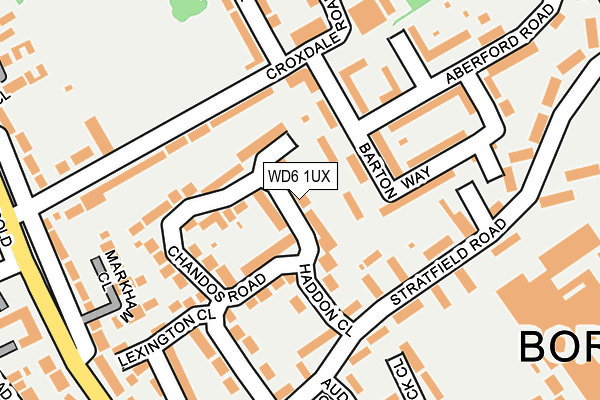 WD6 1UX map - OS OpenMap – Local (Ordnance Survey)