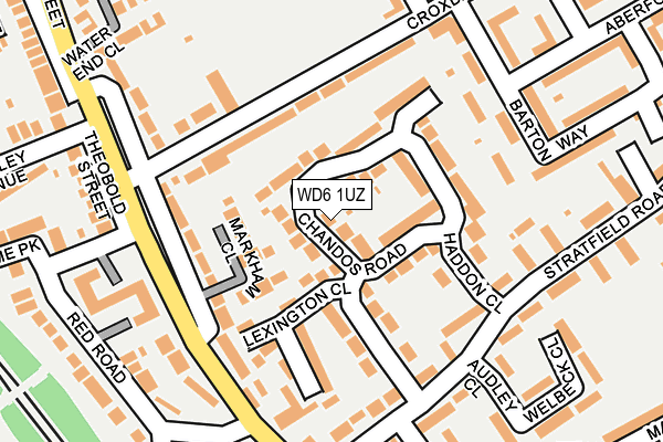 WD6 1UZ map - OS OpenMap – Local (Ordnance Survey)