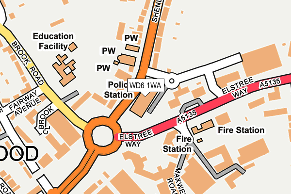 Map of ELSTREE FILM STUDIOS LIMITED at local scale