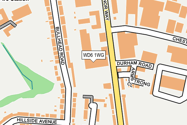 WD6 1WG map - OS OpenMap – Local (Ordnance Survey)