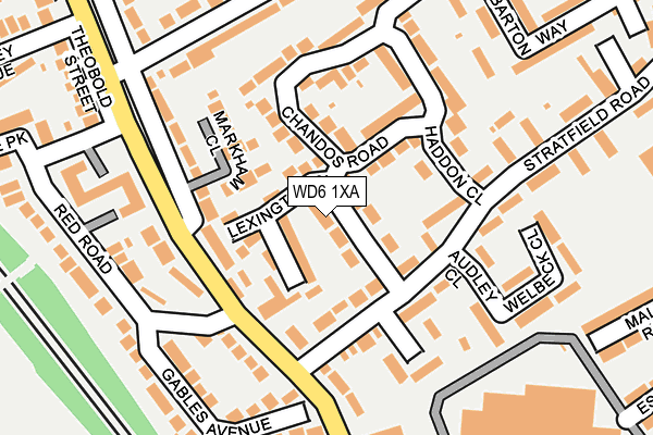 WD6 1XA map - OS OpenMap – Local (Ordnance Survey)