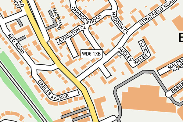 WD6 1XB map - OS OpenMap – Local (Ordnance Survey)