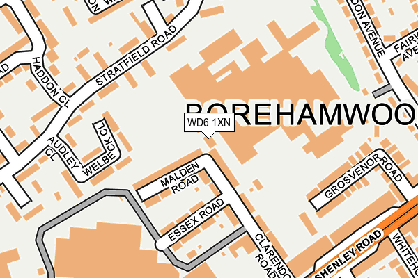 WD6 1XN map - OS OpenMap – Local (Ordnance Survey)