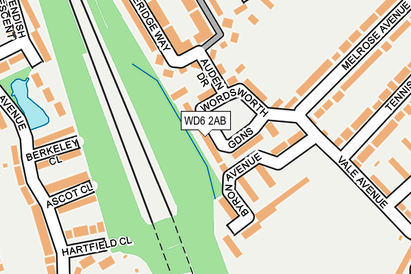 WD6 2AB map - OS OpenMap – Local (Ordnance Survey)