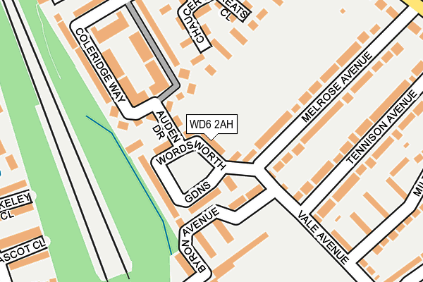 WD6 2AH map - OS OpenMap – Local (Ordnance Survey)
