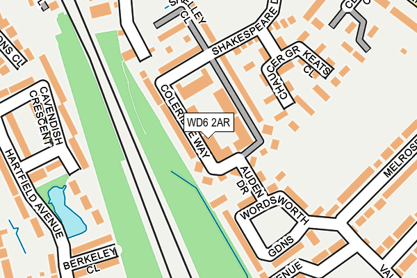 WD6 2AR map - OS OpenMap – Local (Ordnance Survey)