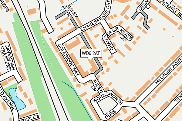 WD6 2AT map - OS OpenMap – Local (Ordnance Survey)
