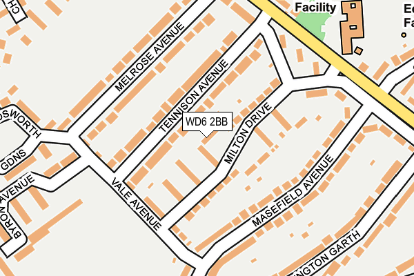 WD6 2BB map - OS OpenMap – Local (Ordnance Survey)