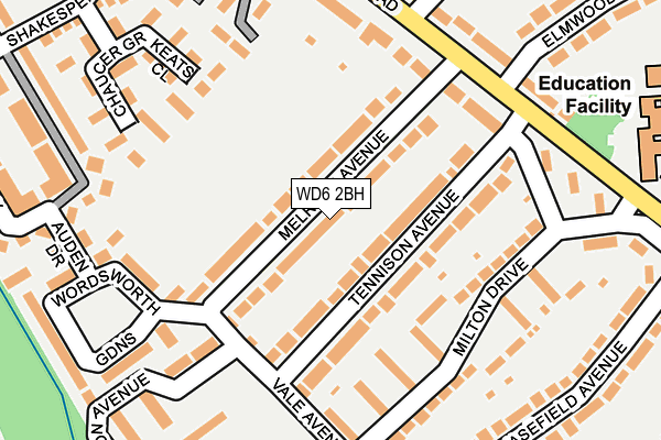 WD6 2BH map - OS OpenMap – Local (Ordnance Survey)