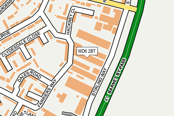 WD6 2BT map - OS OpenMap – Local (Ordnance Survey)